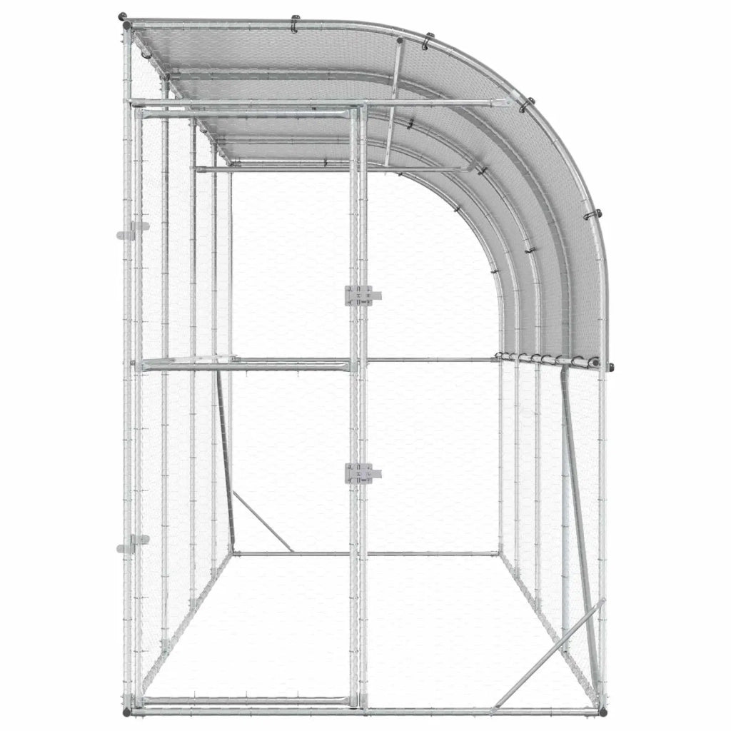 Gabbia per Polli Contro il Muro Argento 600 x 150 x 215 cm 3434706