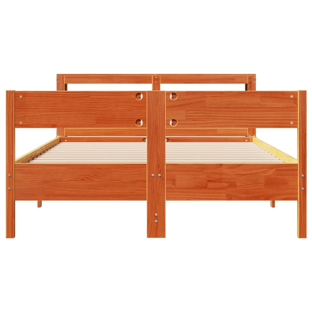 Letto senza Materasso Marrone Cera 120x200 cm in Legno di Pino