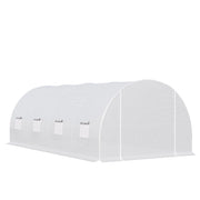 EasyComfort Serra da Giardino a Tunnel Per Piante, Struttura in Metallo e Copertura in PE, 6x3x2m, Bianco