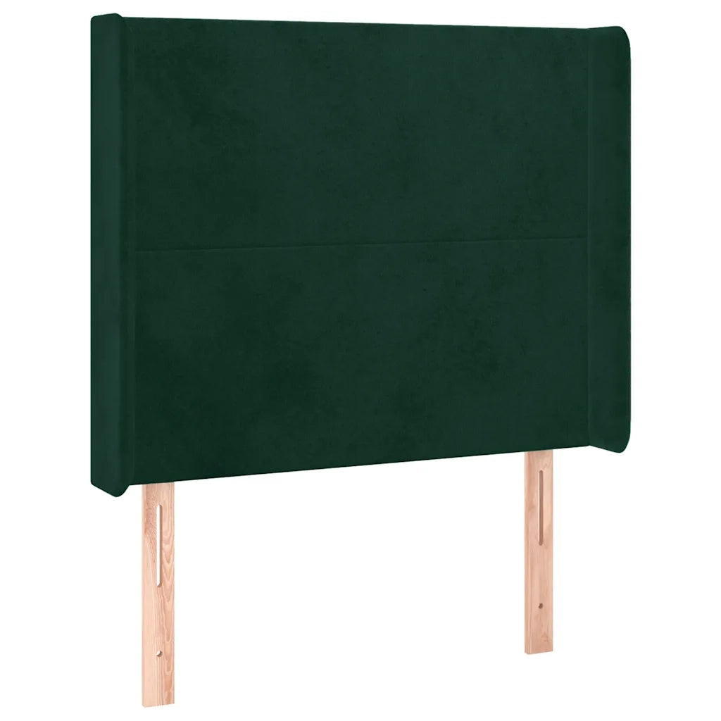 Letto a Molle con Materasso e LED Verde Scuro 80x200cm Velluto
