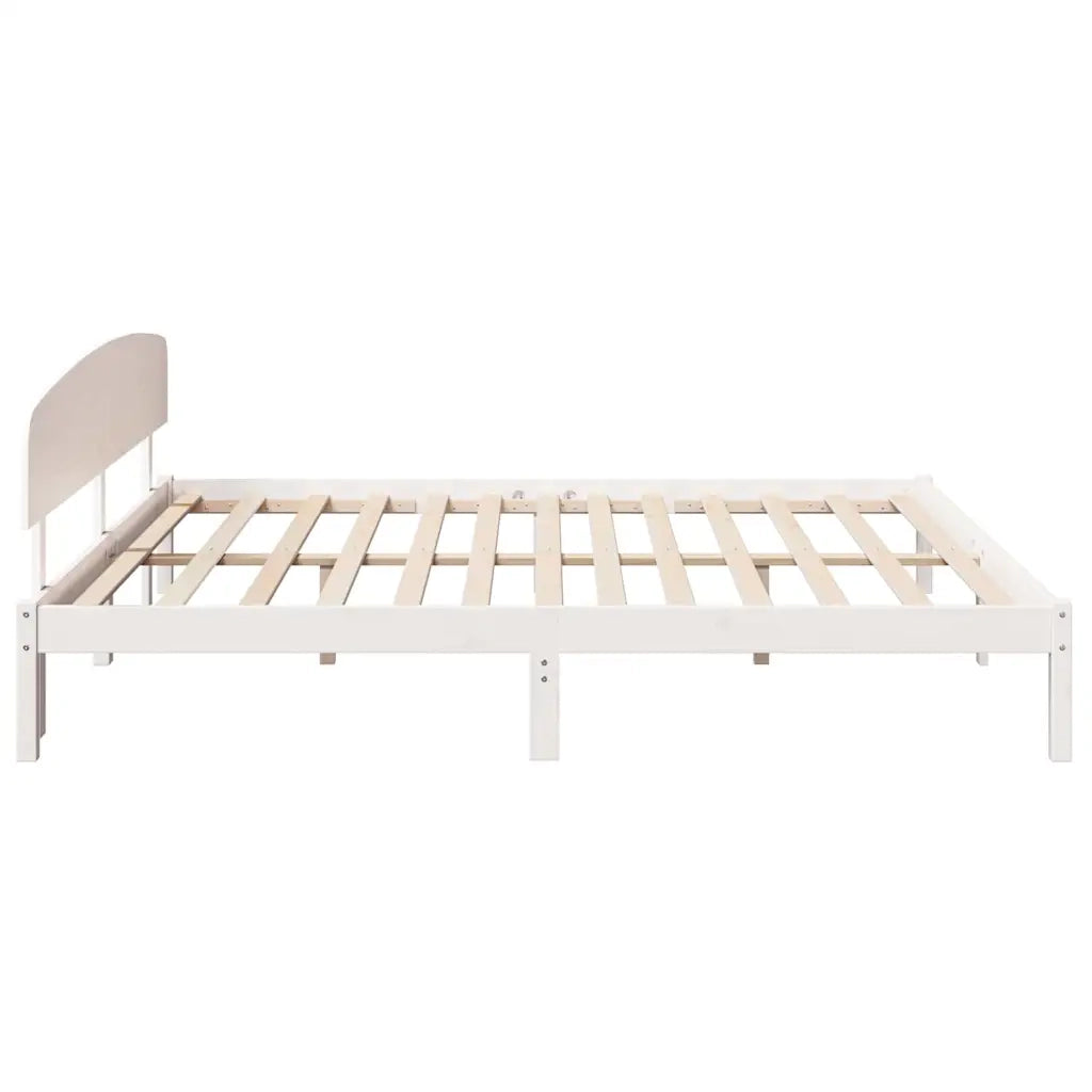 Struttura del letto Bianco 200 x 200 cm Pino massello 872051