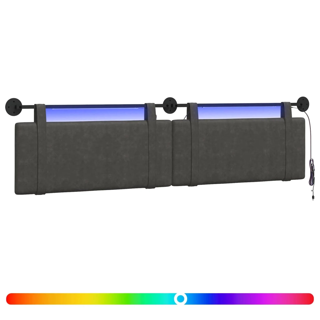 Testiera | Testata sospesa Con luce LED Nero PU Antico
