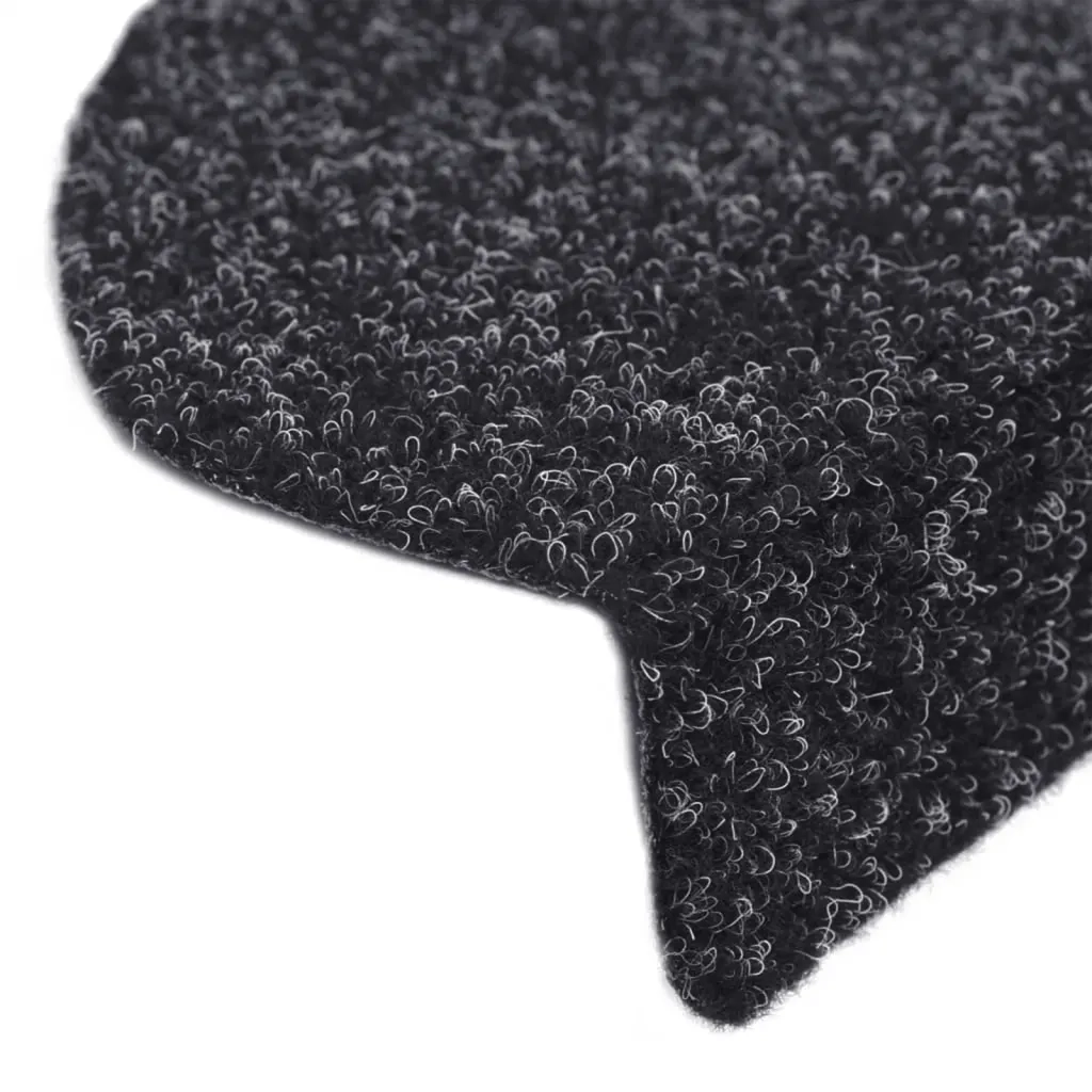 Tappetini per scale autoadesivi 15 pz 65x21x4 cm neri semicircolari grandi 132698