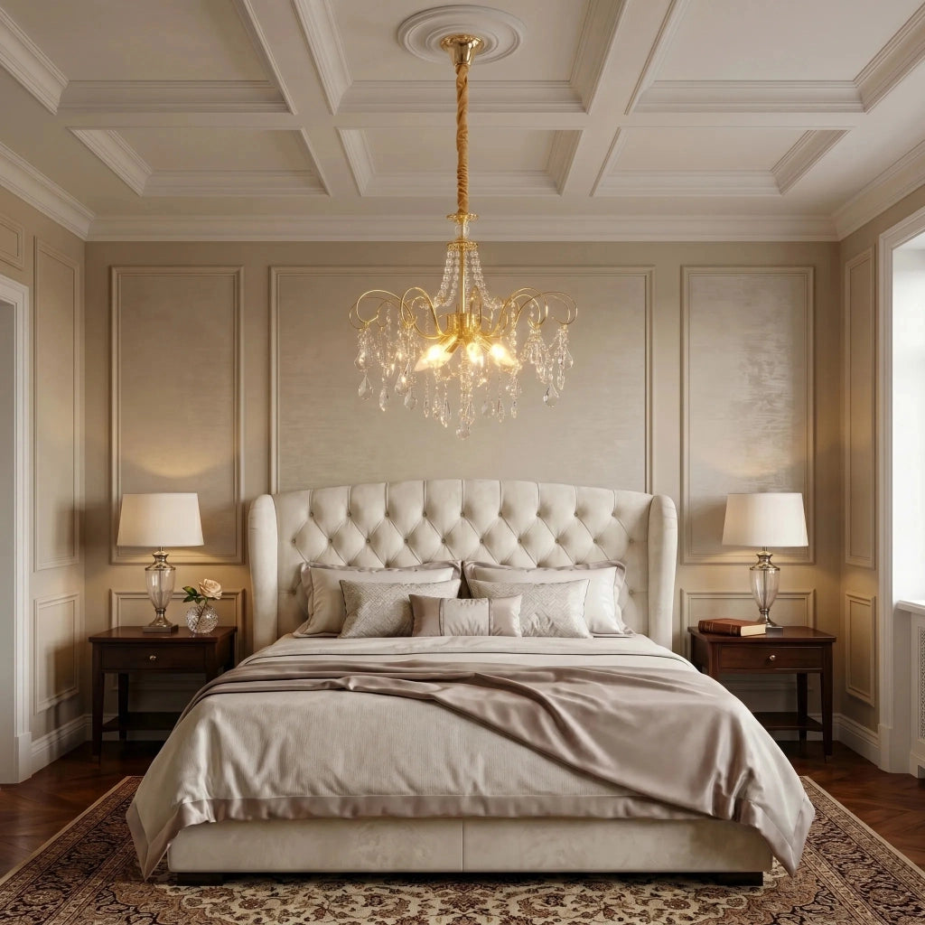 Lampada A Sospensione In Cristallo Swe076-cp 50cm Gold