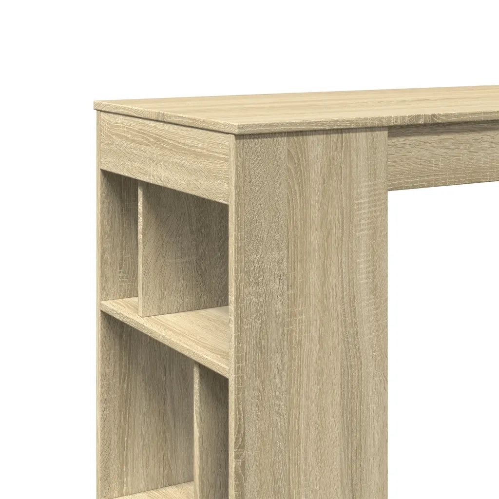 vidaXL Tavolo Bar con Rastrelliera Sonoma 102x50x103,5 cm Multistrato