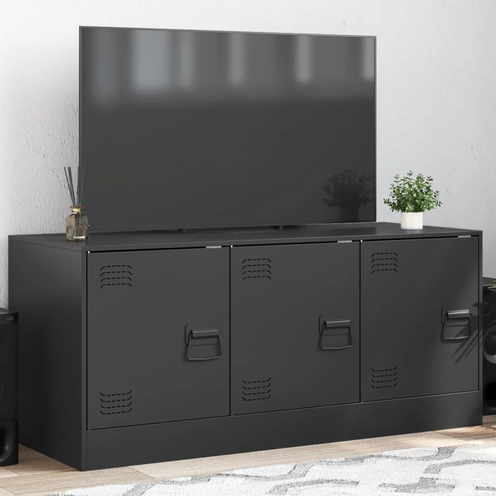 Mobile TV Nero 99x39x44 cm in Acciaio 841643