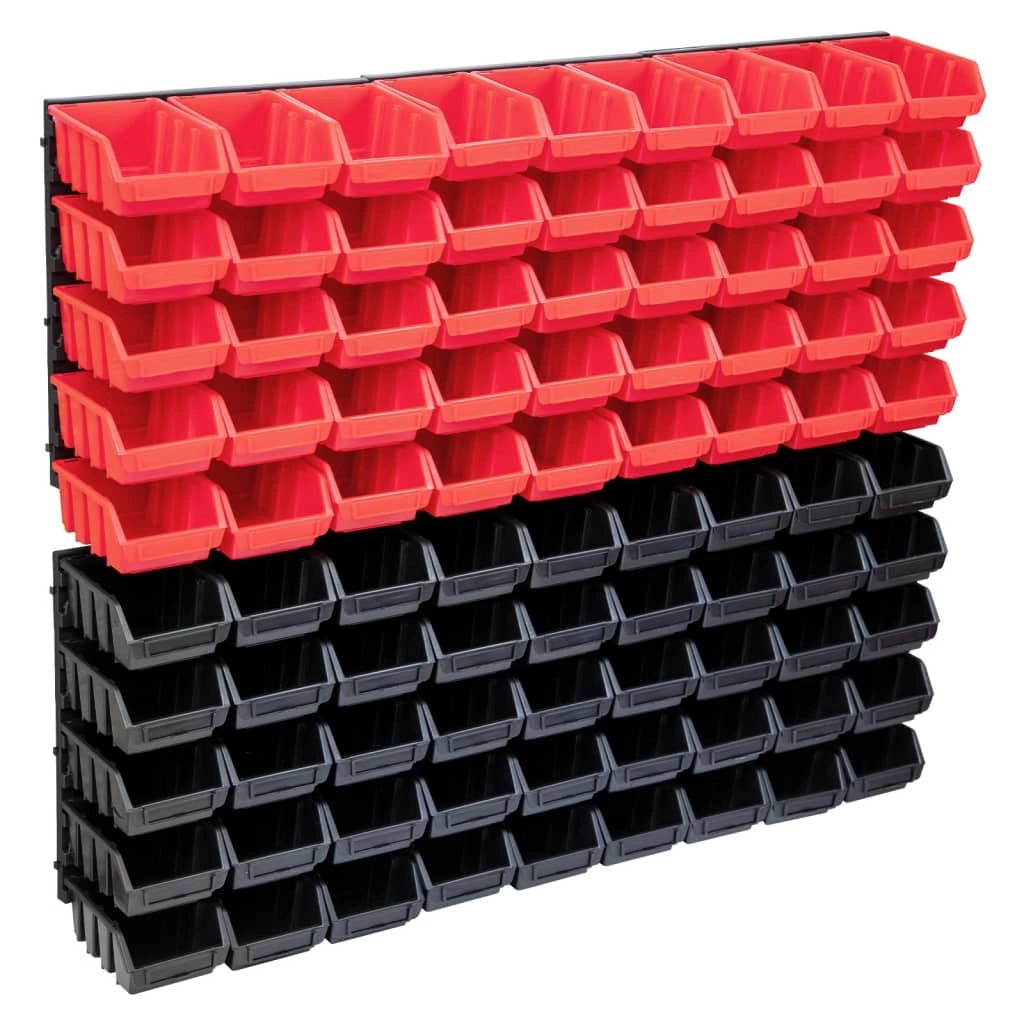 Kit contenitore portaoggetti e pannello da parete da 96 pezzi rosso e nero 02_0003855
