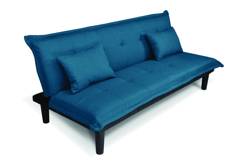 Divano letto clic clac, divanetto Russell in tessuto blu petrolio DL-RU27FB