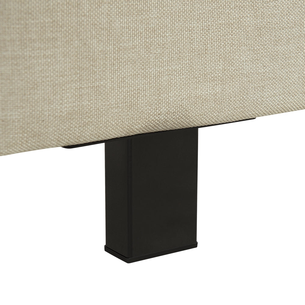 Letto a doghe Tessuto in poliestere beige imbottita 180 x 200 cm Design moderno