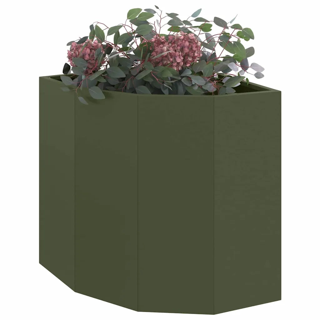 Vaso d'angolo Oliver verde 45 x 45 x 50 cm Acciaio
