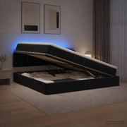 Letto con contenitore LED e materasso Nero 200 x 200 cm Velluto 3459212