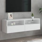 Mobile TV a Parete-Mobile TV a Muro Bianco 100x30x30 cm in Legno Multistrato
