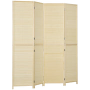 Paravento Separè 4 Pannelli da Interno 180x1,6x180 cm in Bambù di Rattan