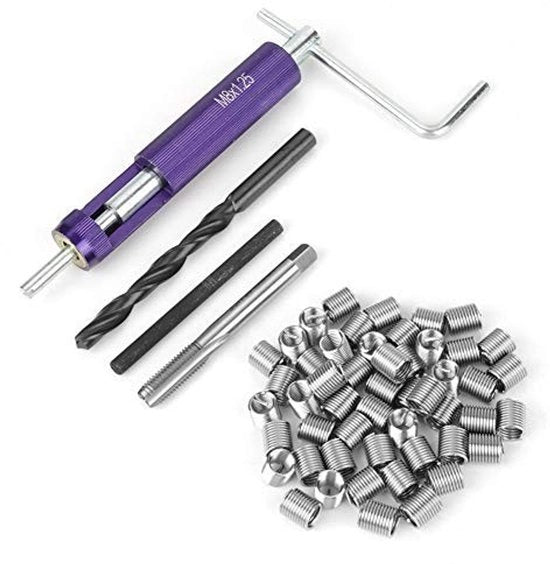Inserti a vite in acciaio inossidabile da 50 pezzi - diametro interno M8 - lunghezza di inserimento 2D - peso 330 g - set di inserti a vite
