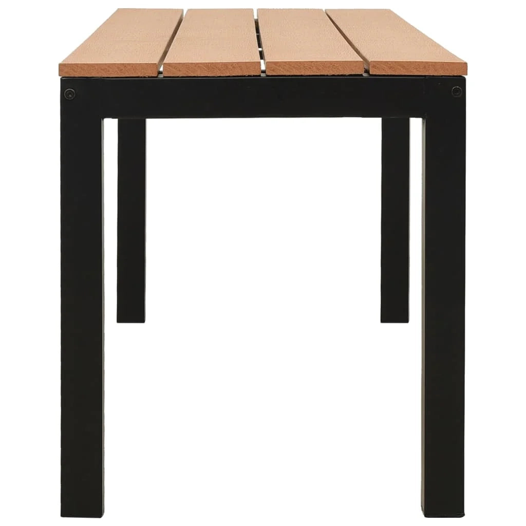 Panca da giardino mobili da esterno per patio terrazza 110 x 39 x 45 cm acciaio e WPC marrone e nero 02_0011163