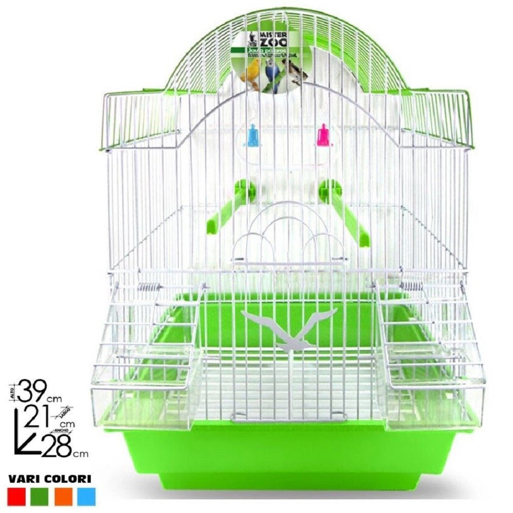 Trade Shop - Gabbia Uccelli Canarini Pappagalli Forma Pagoda Con Accessori Vari Colori -