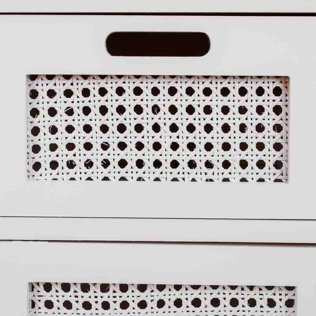 Credenza in legno e rete bianca 113x33x78,5h