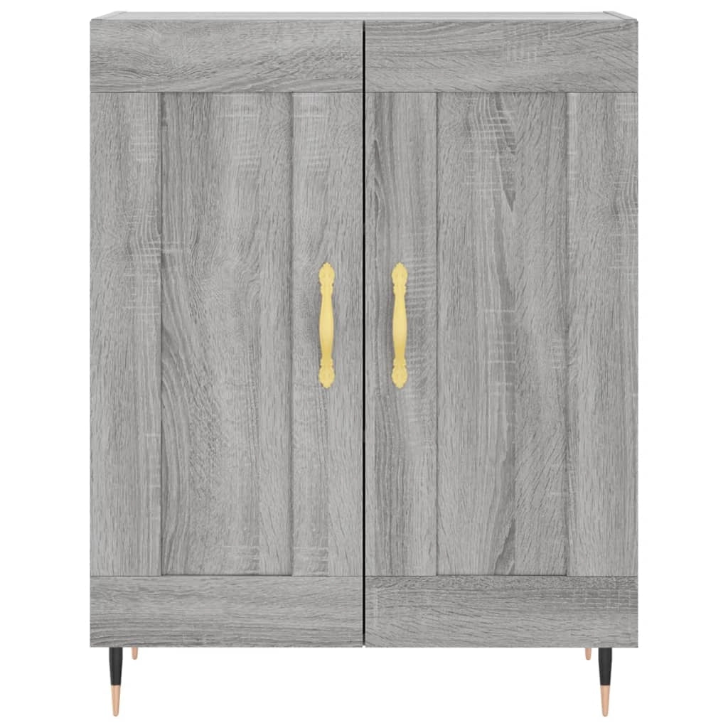 Buffet credenza cassettiera armadio mobile contenitore organizer cucina soggiorno salotto rovere Sonoma alto 69,5 x 34 x 180 cm legno ingegnerizzato grigio 02_0035601