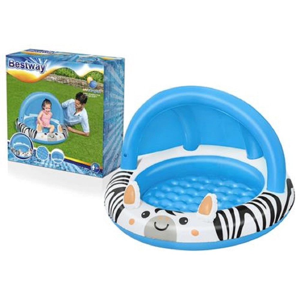 Trade Shop - Piscina Con Fondo Gonfiabile Safari Con Protezione Raggi Uv 97x66cm Bambini 52559 -