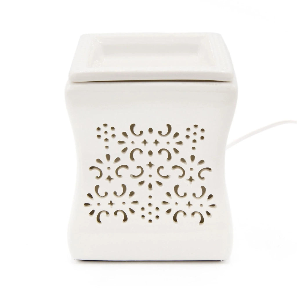 Diffusore di profumo elettrico design elegante atmosfera calda 25 W in plastica bianca 13_0017528