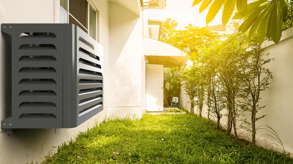 Curve Copri Condizionatore Esterno Copertura Climatizzatore Pompa di Calore Antracite M