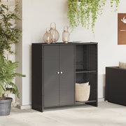 Armadio da Stoccaggio Nero 100x36x102 cm Rattan