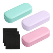 Kit di supporti occhiali 3 pezzi - Supporti occhiali rigidi - Kit di supporti occhiali per uomo/donna - Supporto occhiale - Tessuto microfibra - 16,5 x 6,8 x 3,5 cm