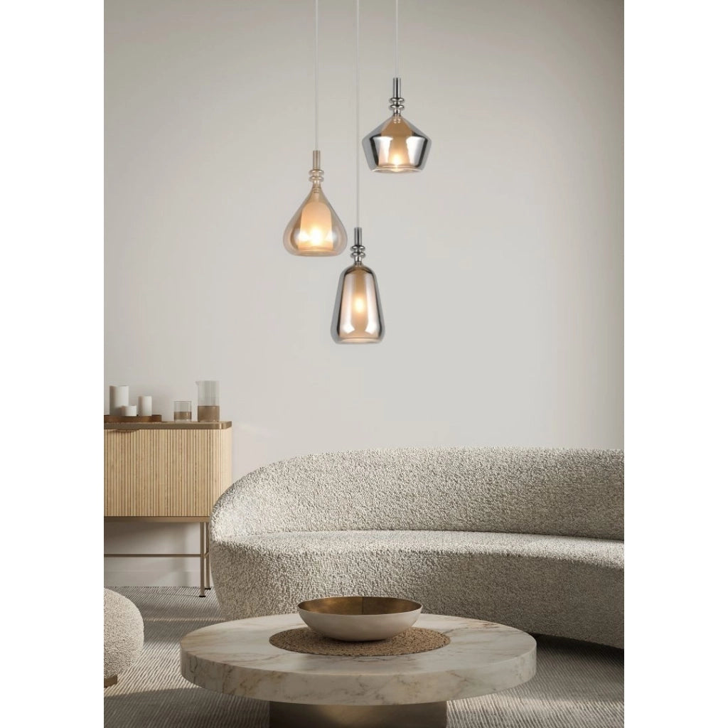 LAMPADARIO 3XE14 ALDEA D.30CM BIANCO/CROMO