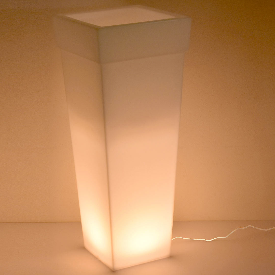 Vaso Luminoso da Giardino a LED 40x40x100 cm in Resina 5W Oak Bianco Caldo