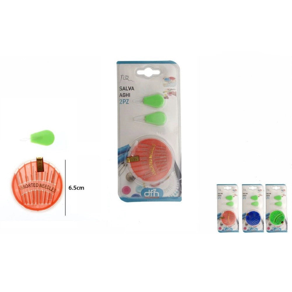 Trade Shop - Kit Aghi Da Cucito Ago Misura Con 2 Infila Salva Aghi Sartoria Accessori 53242 -