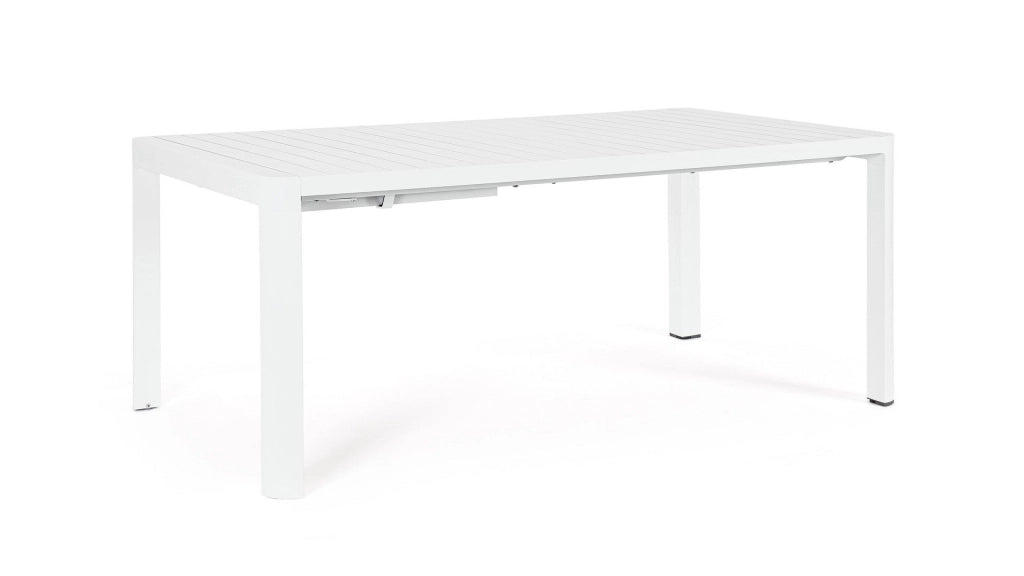 Tavolo Allungabile da Giardino 100x180/240x77.5 cm in Alluminio Kiplin Bianco