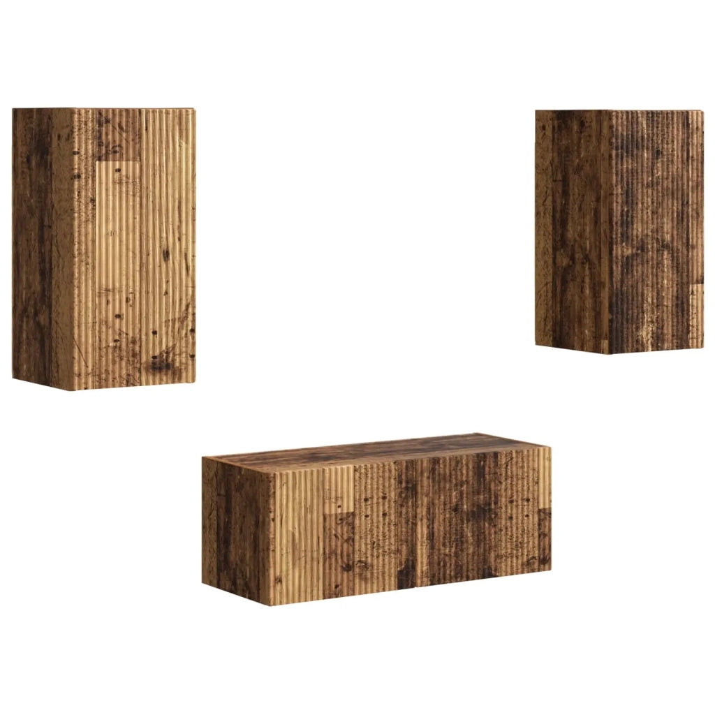 Set mobile TV 6 pcs Legno vecchio Legno multistrato 3409067