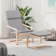 Divano Sedia-Poltrona Relax con Poggiapiedi Grigio Chiaro in Tessuto 576181