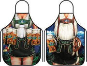 Tenda da cucina 2 pezzi - Schort da barbecue - 80x60cm - Verde/Blu/Bianco - Adatto per Signore/Signora - Schort