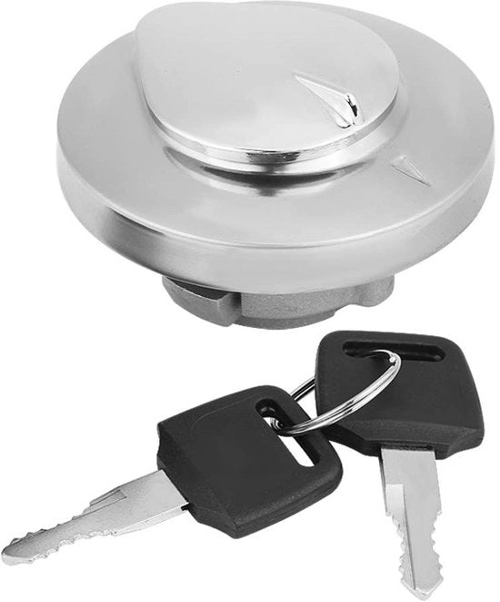 Dop per carburante 2,8 x 1,6 pollici - Acciaio inox - Motocicletta - Chiave - Compatibile con Shadow Spirit VT750 - Dop per serbatoio