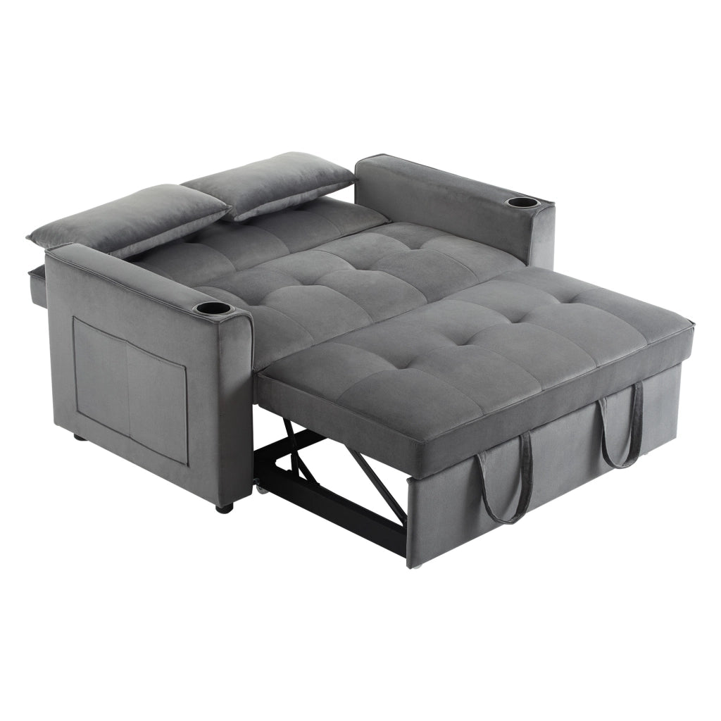 Divano Letto Pieghevole Multifunzione ¨C MINIMAL ¨C con Portabicchieri e Cuscini