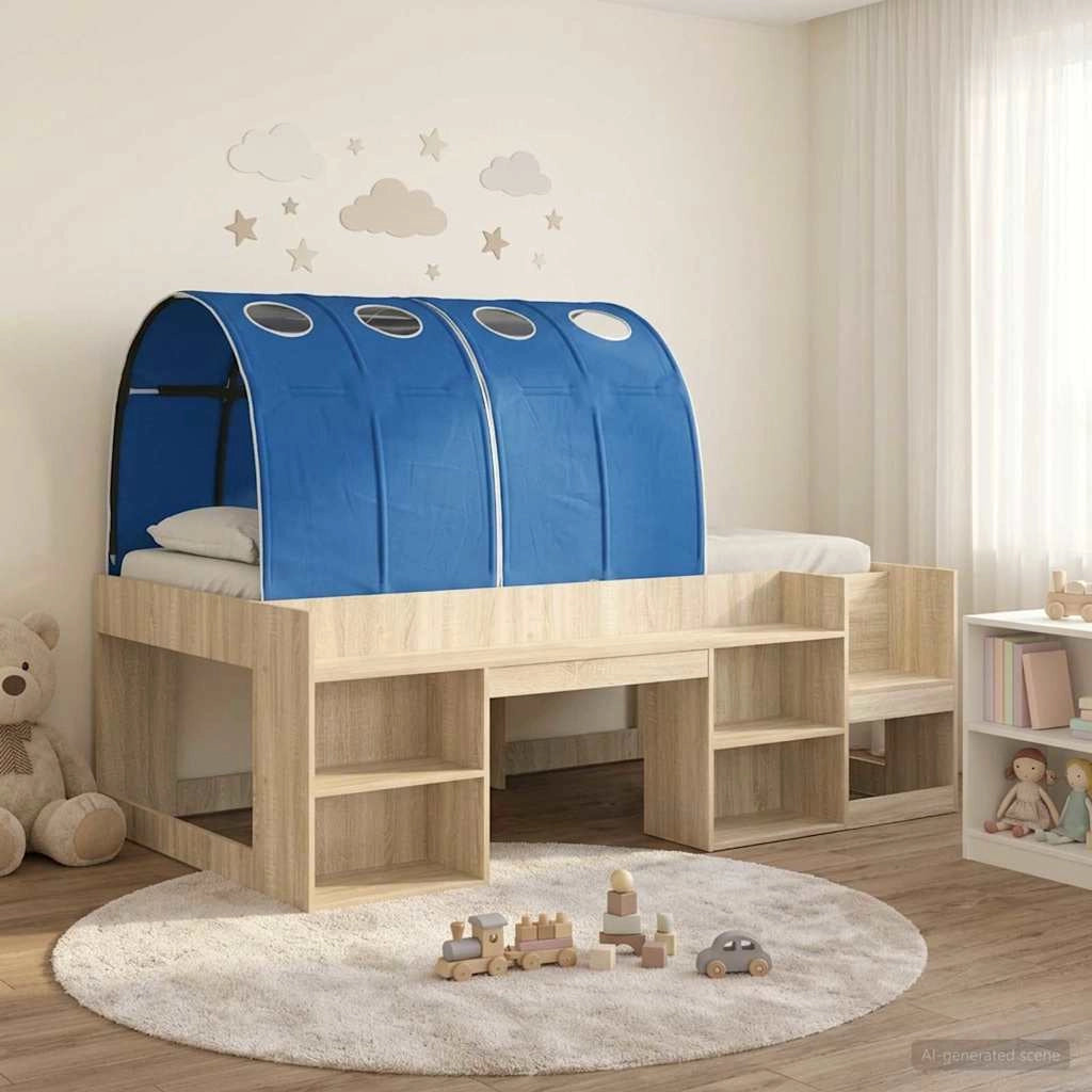 Letto con Tunnel 3 pz Rovere Sonoma e Blu Legno ingegnerizzato 3423589