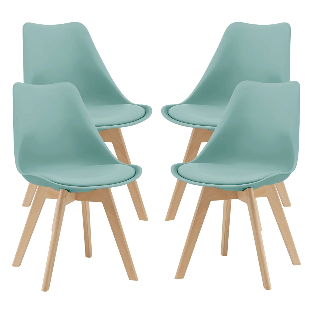 Set di 4 sedie da pranzo in similpelle color faggio menta 03_0006764
