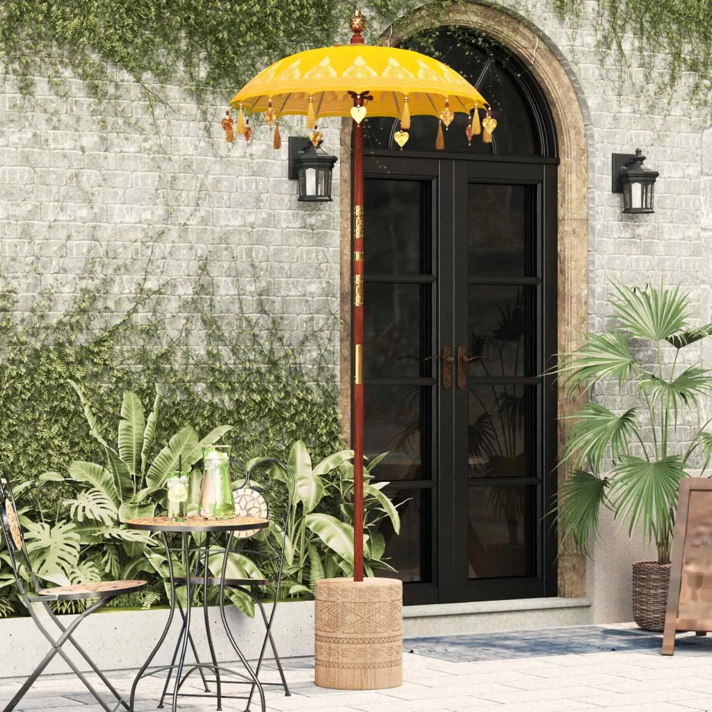 Ombrello balinese con base Giallo 95 x 95 x 260 cm 3356914