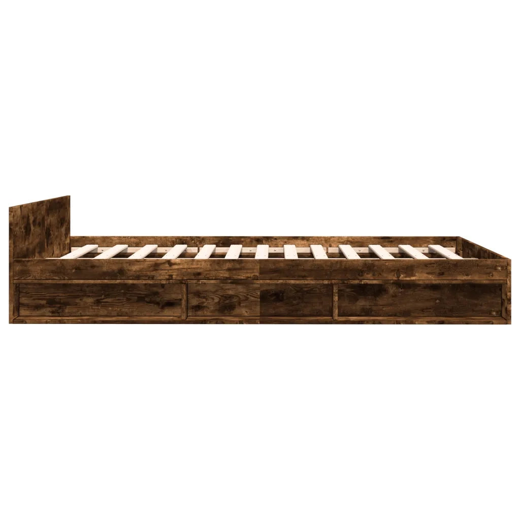 Giroletto con Cassetti Rovere Fumo 150x200 cm Legno Multistrato 3280745