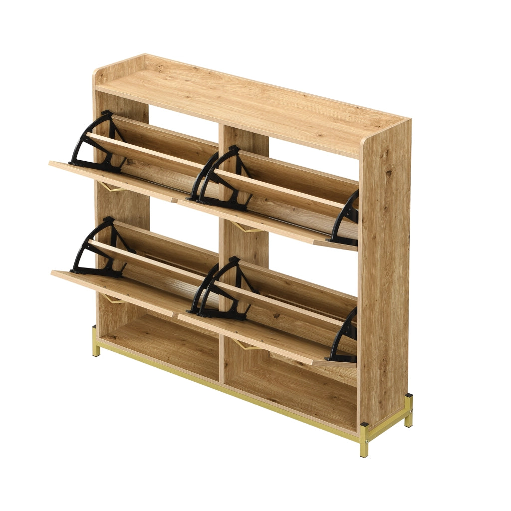 Scarpiera salvaspazio con ripiano superiore in MDF effetto legno per ingresso e corridoio 108,5 × 24 × 100 cm