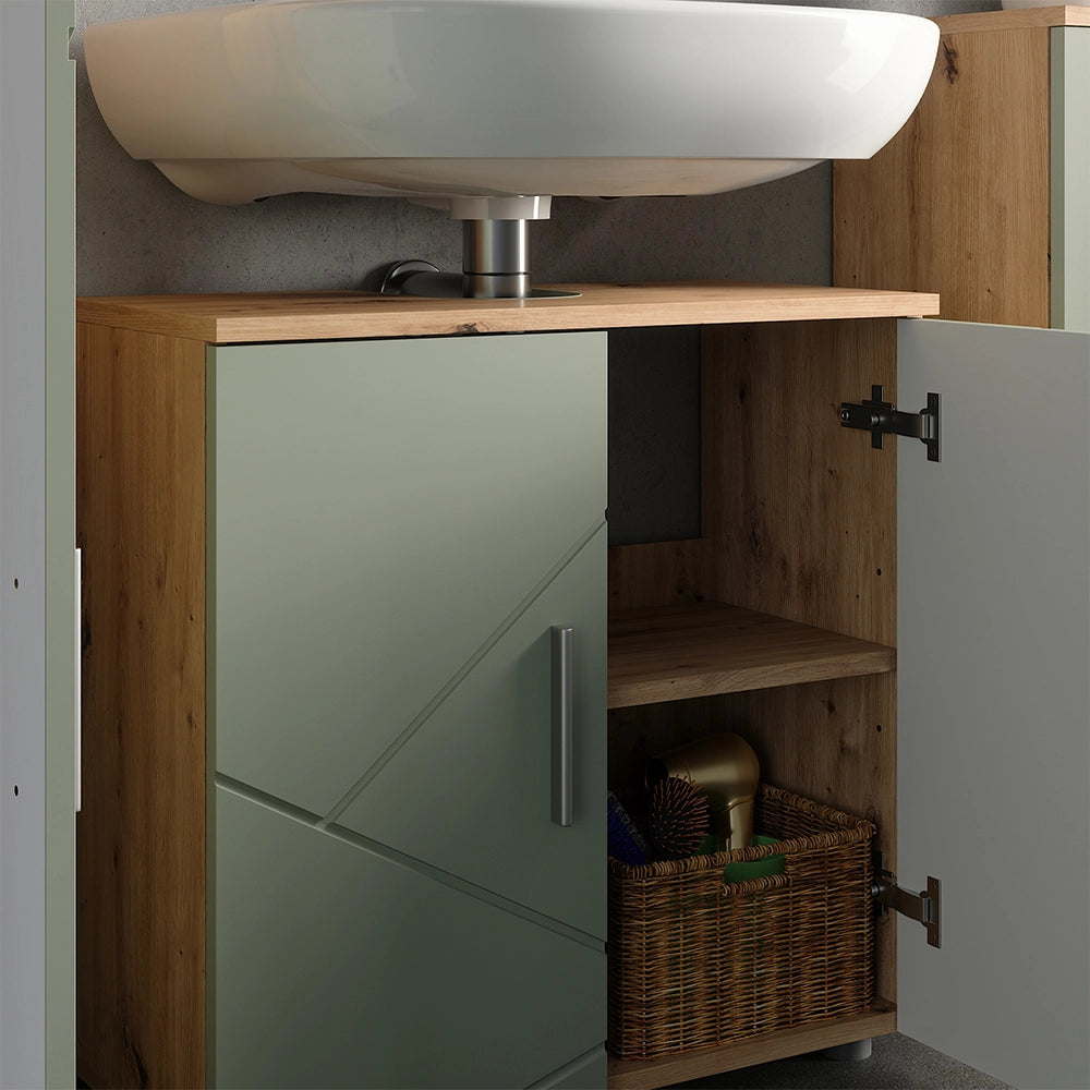 Vicco Set di mobili da bagno Verde salvia 4 parti