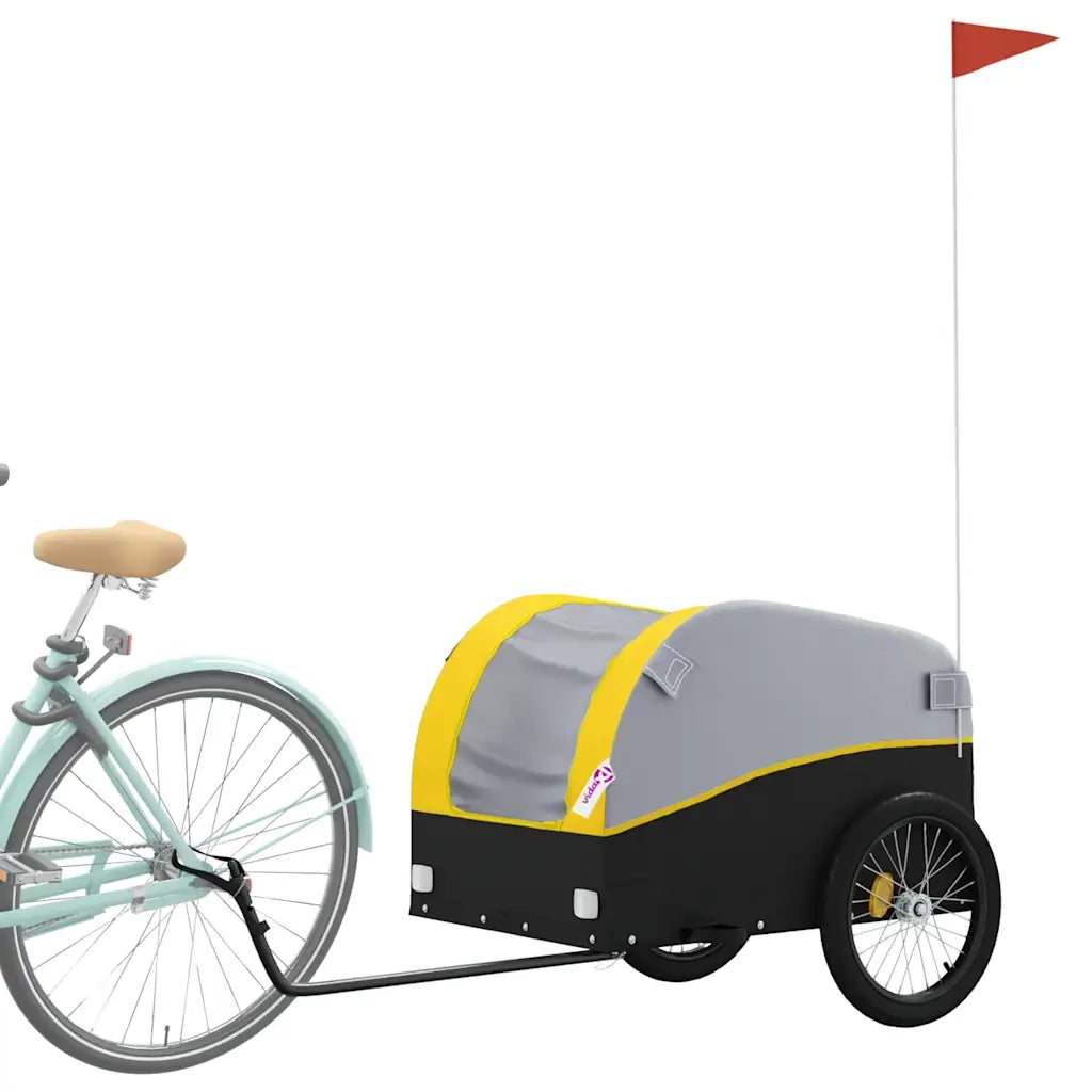 Rimorchio da Bici Nero e Giallo 45 kg in Ferro CFW1081655