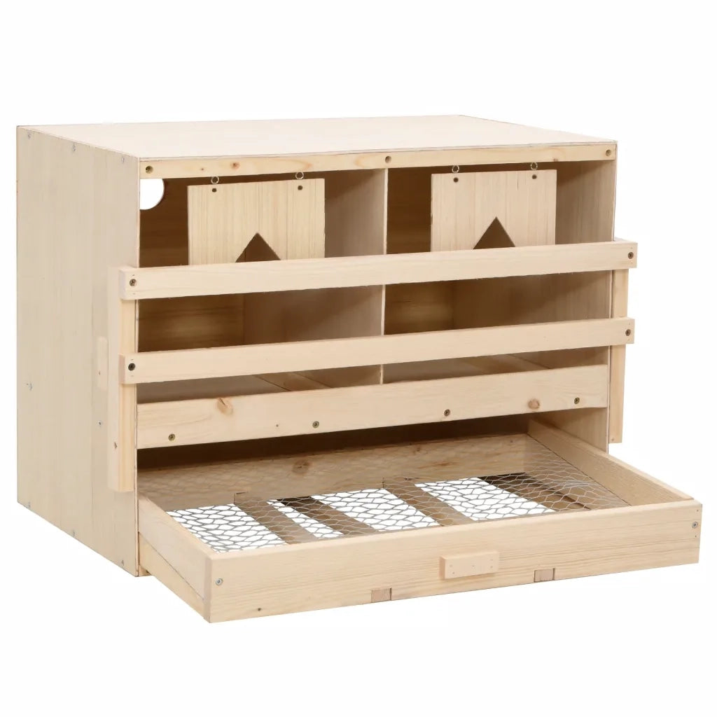 Casetta Cova per Galline 2 Scomparti 63x40x45 cm Legno di Pino 170652