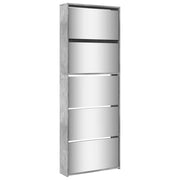 Scarpiera mobiletto portascarpe mobile ingresso/corridoio/soggiorno con specchio 5 ripiani 63 x 17 x 169,5 cm grigio 02_0021890