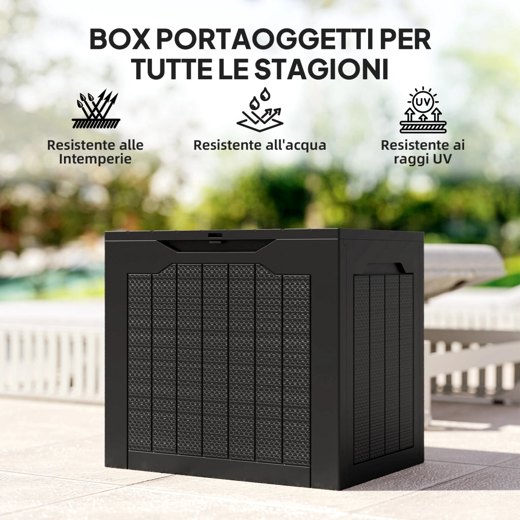 Baule da Giardino ¨C zephmum ¨C Nero 56x41x50 cm Impermeabile