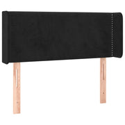 Testiera | Testata ad Orecchio Nera 103x16x78/88 cm in Velluto