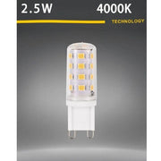 Trade Shop - Lampadina Led G9 Spotlight 2.5w Tubolare Luce Calda Fredda Naturale 250lm G9-2.5w - -bianco Naturale      -