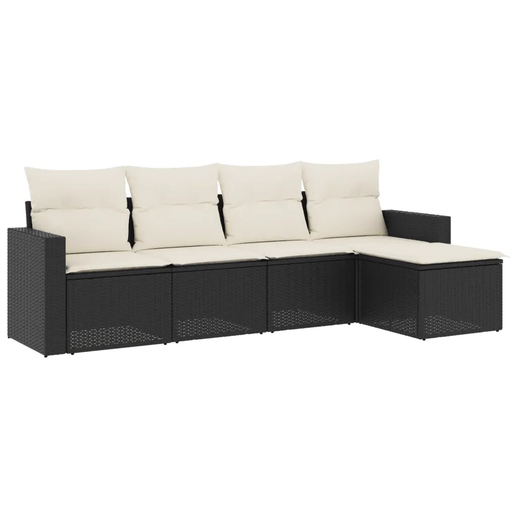 Set Divani da Giardino 5 pz con Cuscini in Polyrattan Nerocod mxl 114355