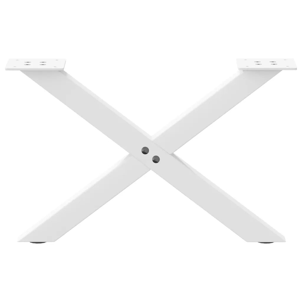 Gambe per Tavolino da Caffè a Forma di X 2 pz Bianche 60x(30-31) cm Acciaio 4012881